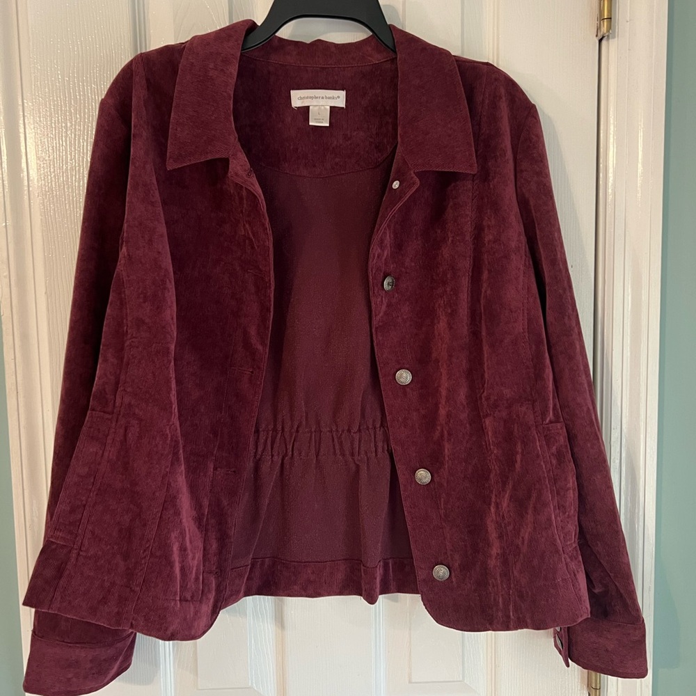 Christopher & Banks Deep Red Utility Jacket